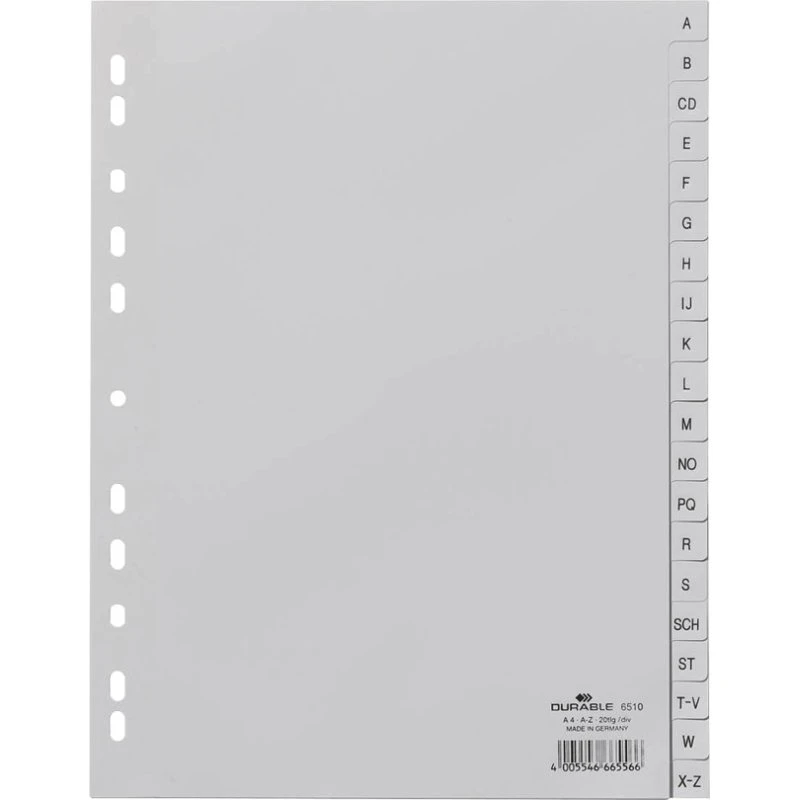 Durable A-Z Faneblade A4 Grå (20 dele)