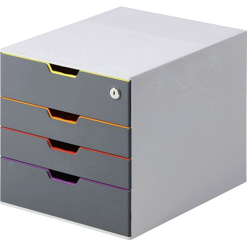 Durable Varicolor Safe Skuffekabinet 4 skuffer med lås (grå)