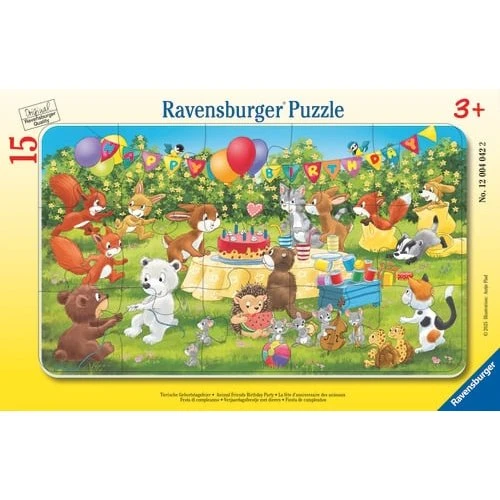 Ravensburger Dyrenes Fødselsdagsfest 15p – Puslespil i Ramme