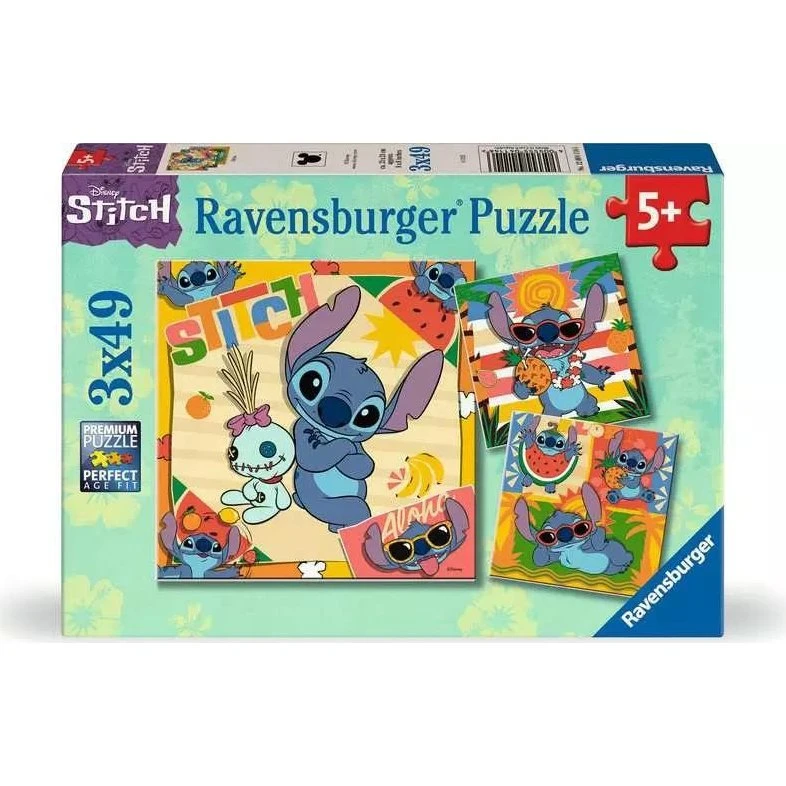 Ravensburger Puslespil 3x49 Brikker Disney Stitch