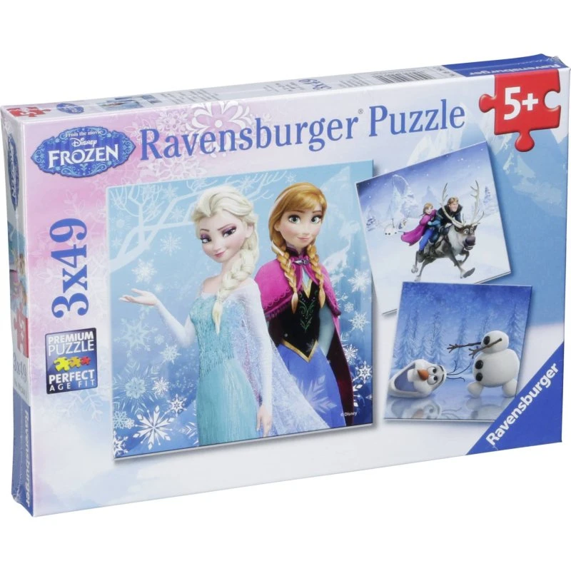Ravensburger Disney Frozen Winter Adventures Puslespil, 3x49 brikker