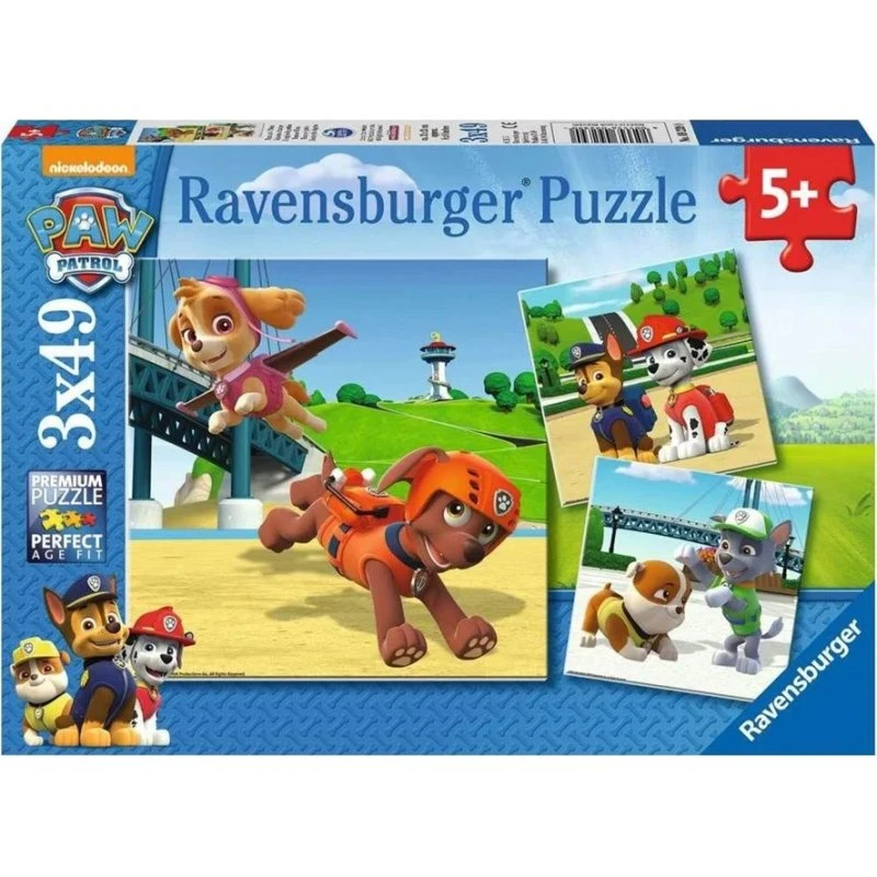 Ravensburger Paw Patrol 3x49 Brikker, 5+ år