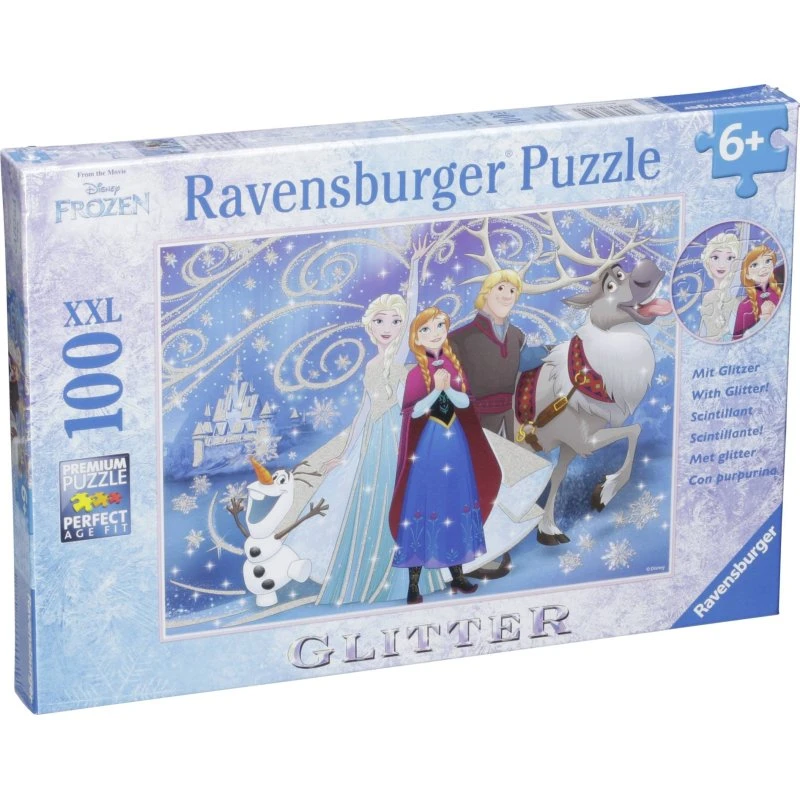 Ravensburger Disney Frozen Glittery Snow Puslespil, 100 Brikker