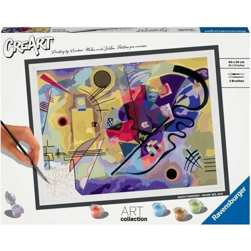 Ravensburger Kandinsky Mal efter tal puslespil, 40×30 cm, farve: Gul, Rød, Blå