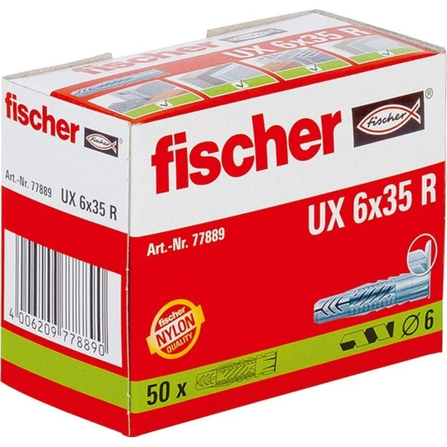 fischer UX R 6x35 mm med krave, 50 stk.