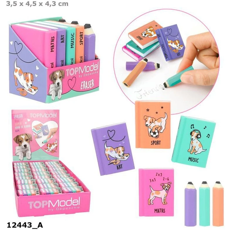 TOPModel viskelædersæt i mini-pap display