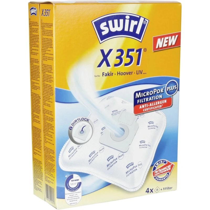 Swirl X351 MP Plus AirSpace Støvfilterposer 4 stk