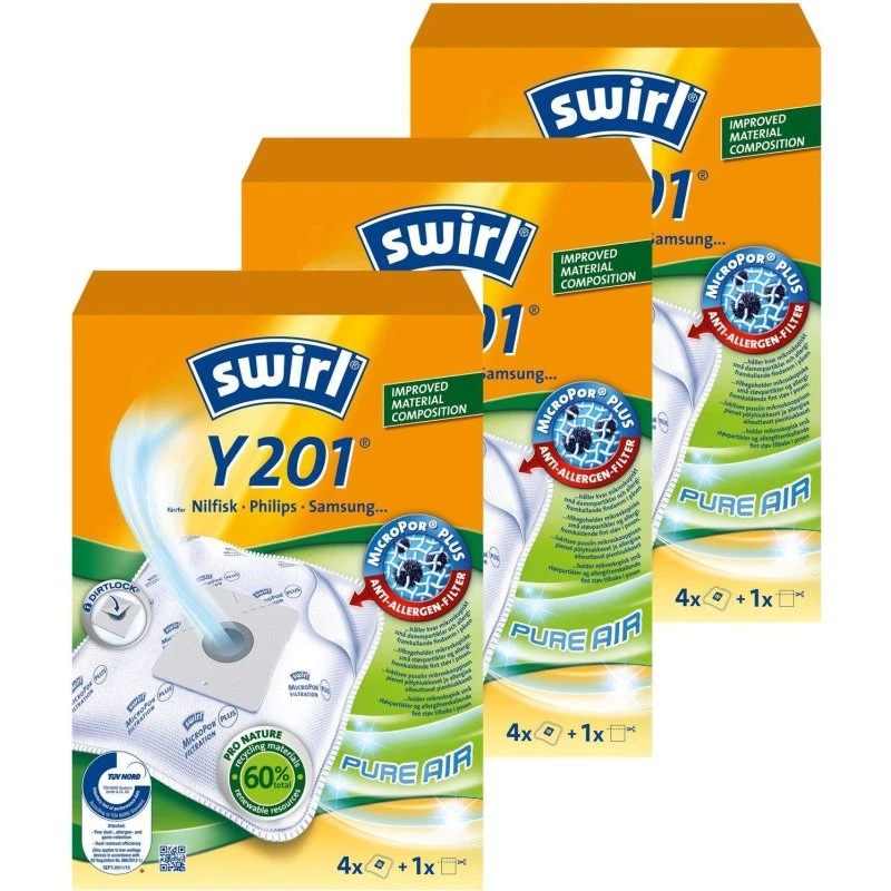 Swirl Y201 Støvsugerposer 3x4 stk