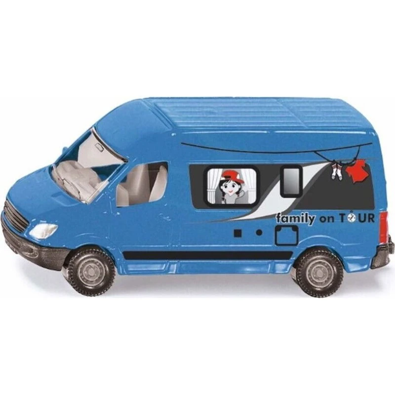 Siku Campervan – Blå modelbil med family on TOUR-print, 3+ år
