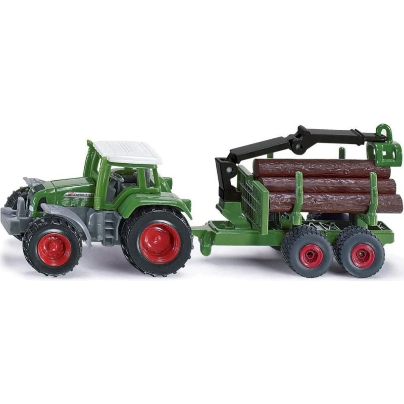 SIKU Traktor med Skovbrugstrailer 1:87