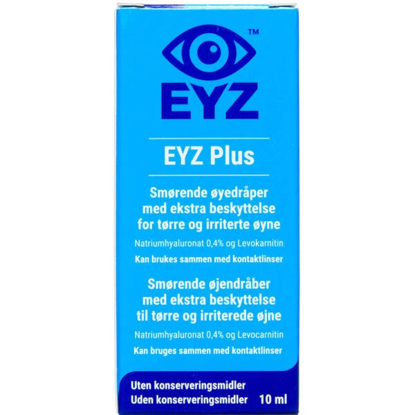 EYZ Plus øjendråber 10 ml – smørende, konserveringsfri