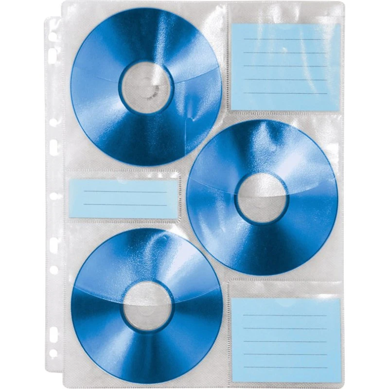 Hama CD-ROM Index Sleeves, 6 CD, gennemsigtig hvid (10 stk)