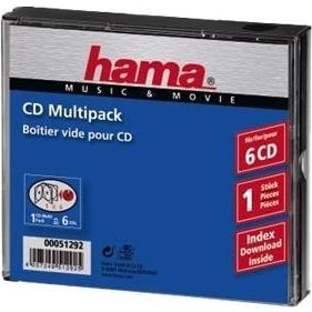 Hama CD Multipack, 6 CD-hylster, sort, gennemsigtig