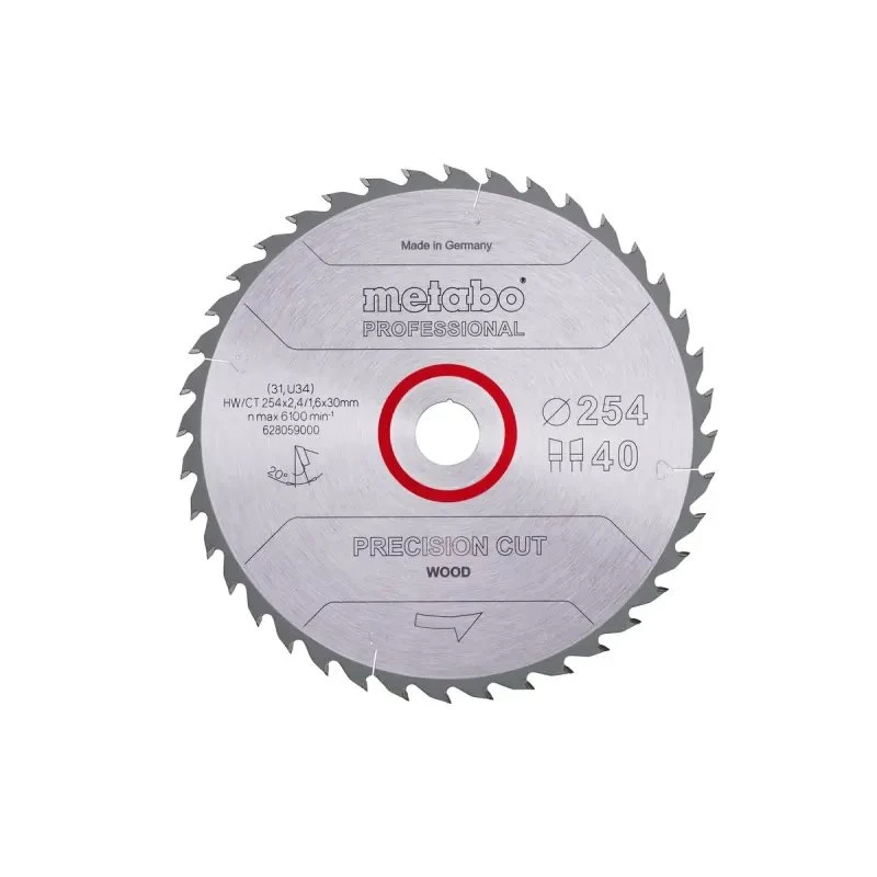Metabo 628059000 Rundsavklinge 254 mm, 40 tænder, træ