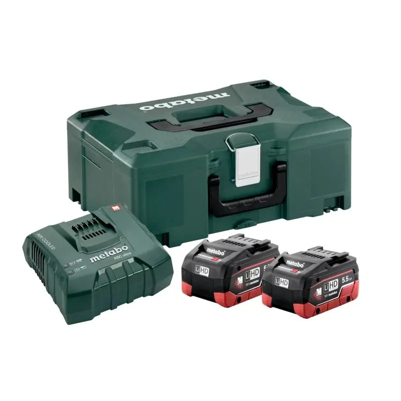 Metabo 685077000 LiHD 2x 18V 5.5Ah Batterisæt med Lader og Kuffert