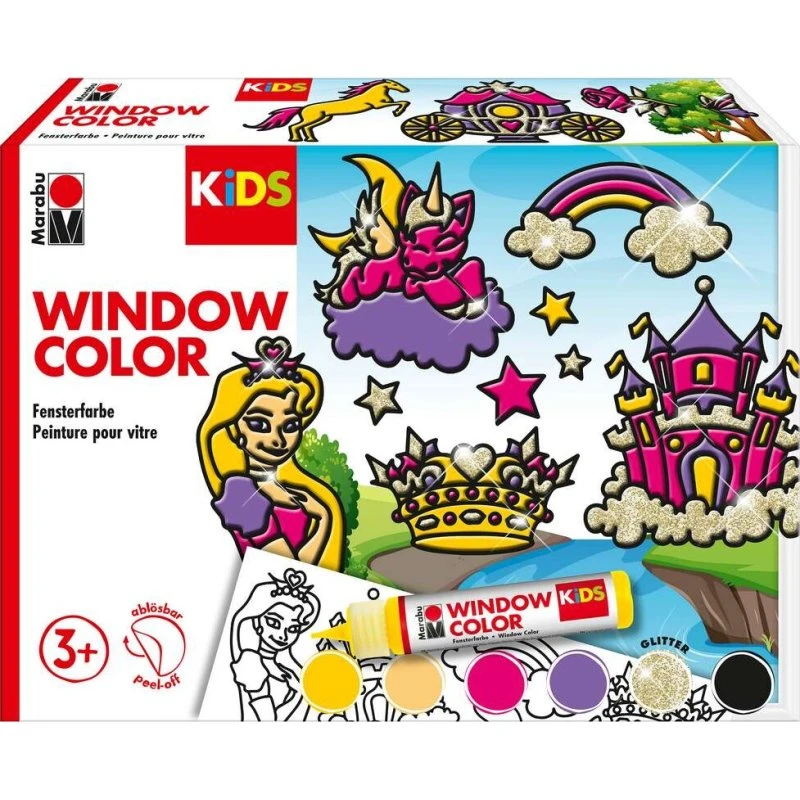 Marabu Fun & Fancy Vinduesmaling Prinsesse 6x25 ml