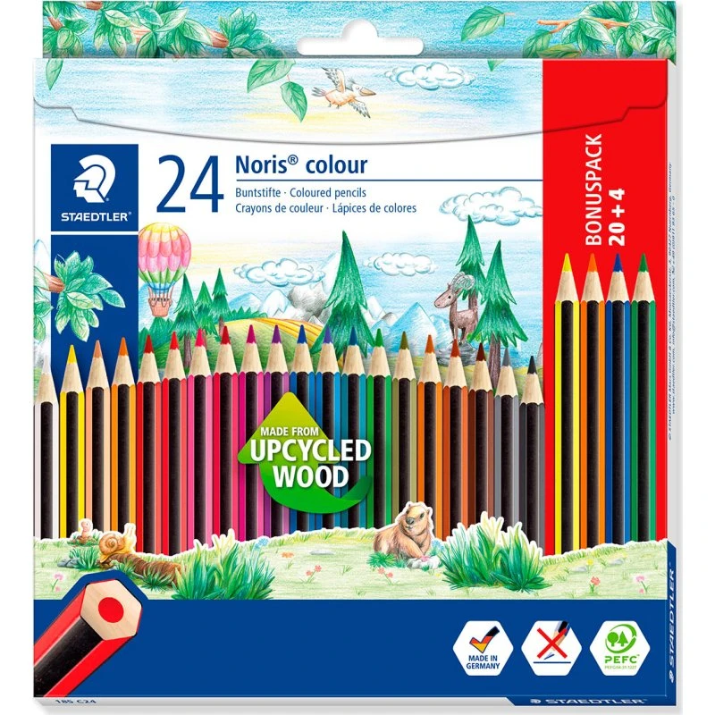 Staedtler Noris Color Farveblyanter 24 stk (Upcycled Træ)