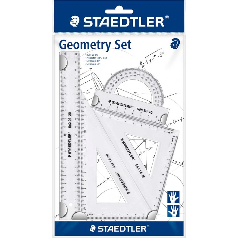 Staedtler 569 PB Geometrisæt, Transparent, 20 cm