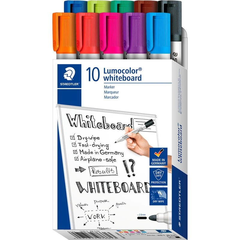 Staedtler Lumocolor Whiteboardmarker Rund Spids 10 Farver