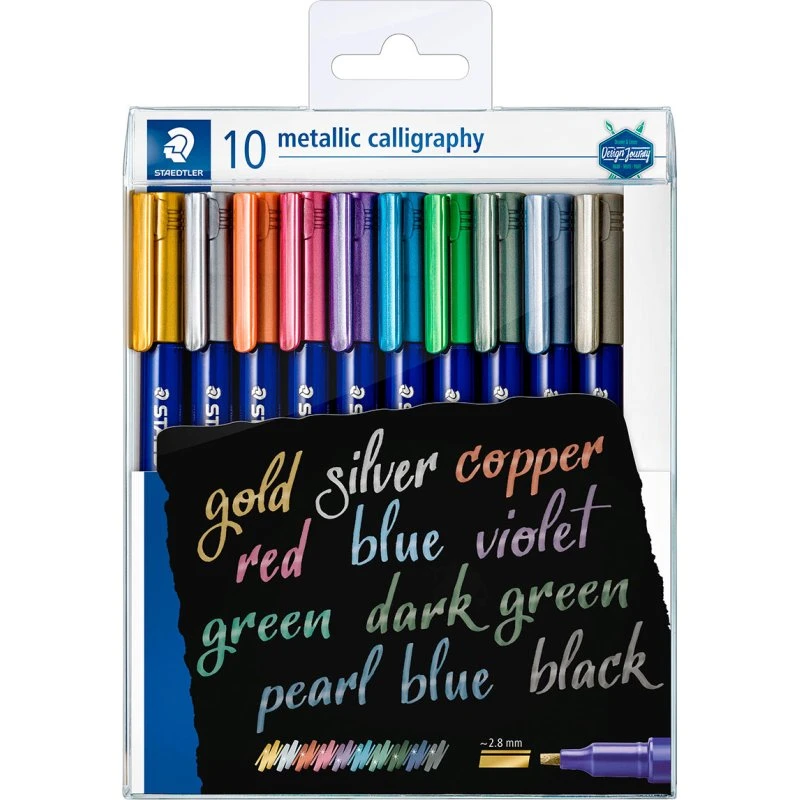 Staedtler Metallic Kalligrafipen 10 farver