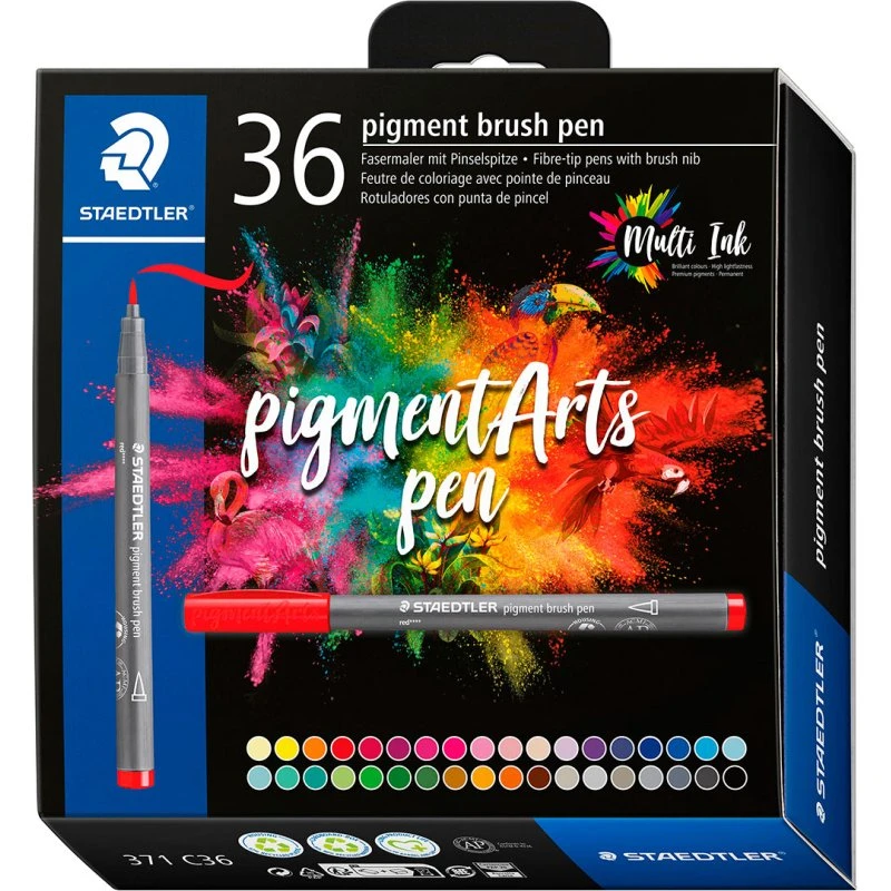 Staedtler Pigment Arts Brush Pen 36 farver