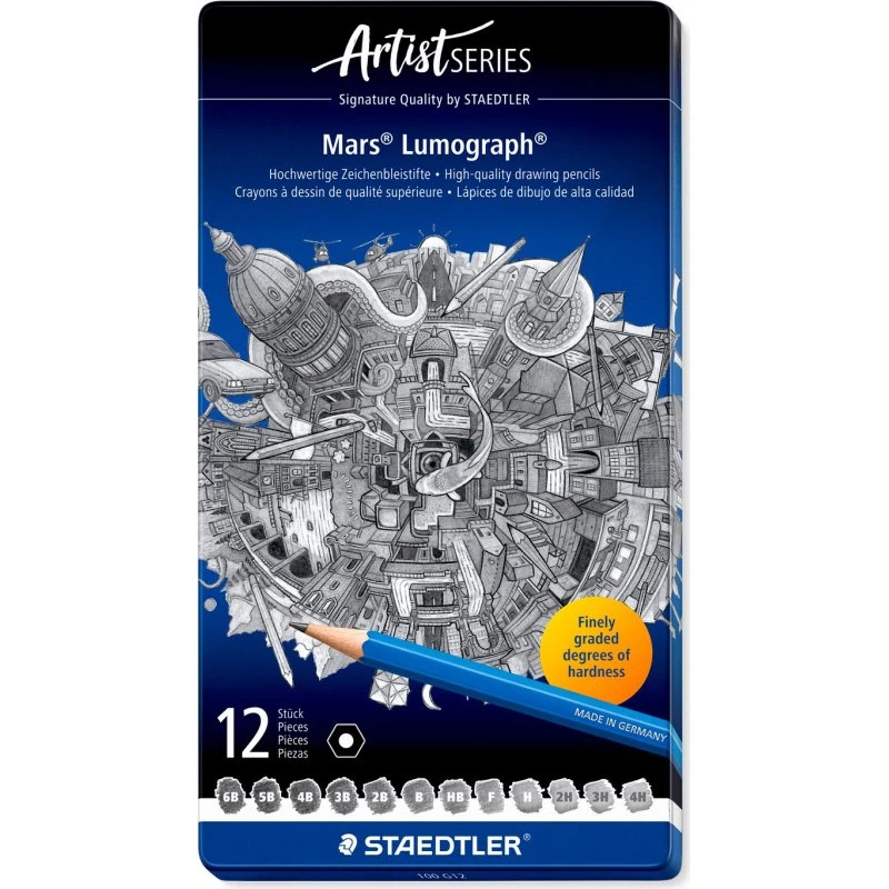 Staedtler Mars Lumograph Blyanter 12 stk 2 mm 100% PEFC