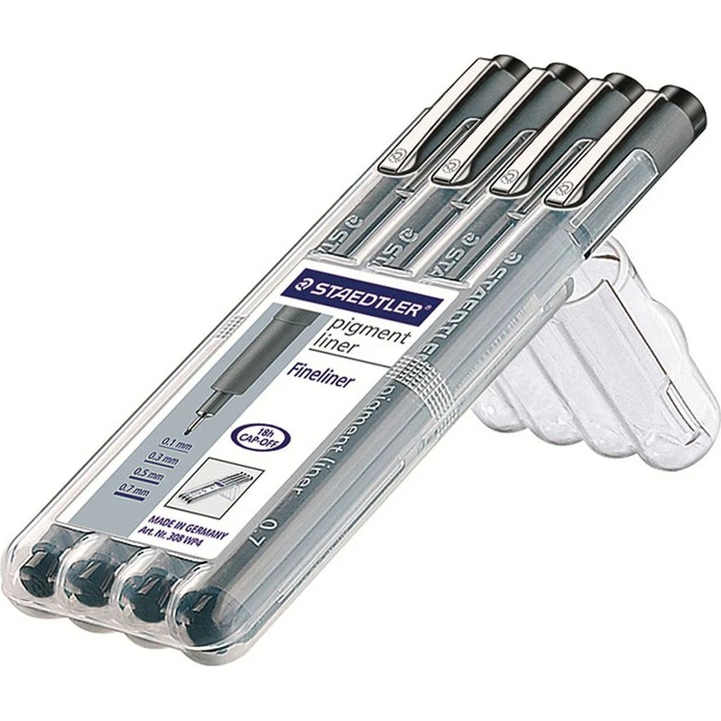 Staedtler Pigment Liner 4 stk (0,1/0,3/0,5/0,7 mm)