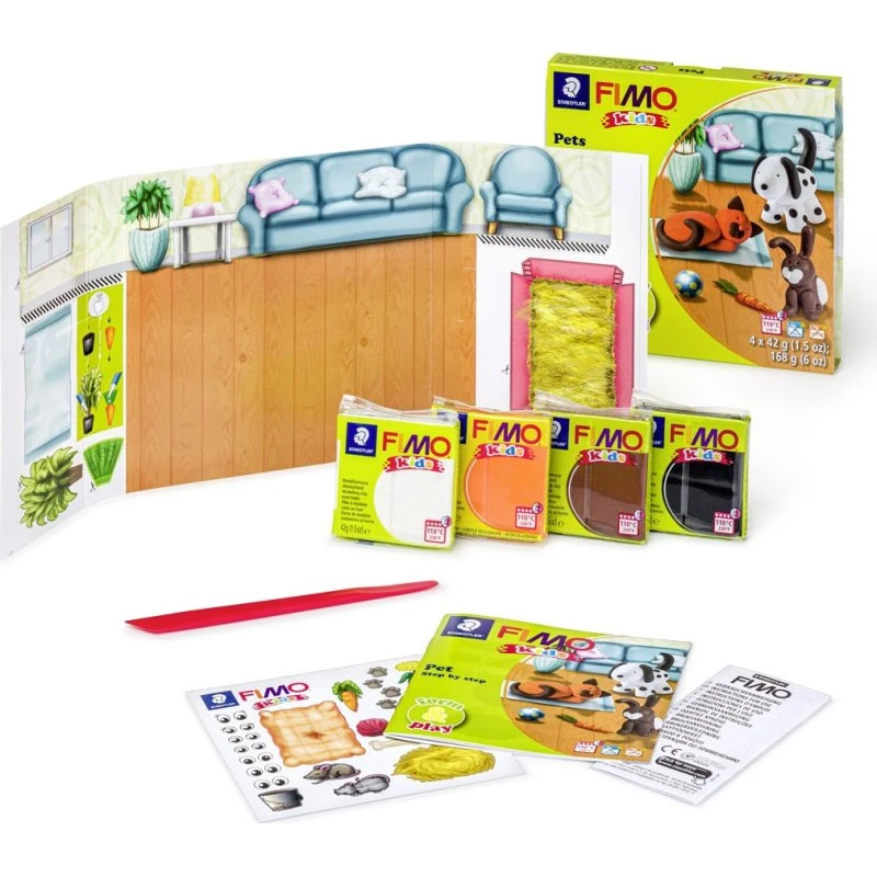 Staedtler FIMO Kids Form & Play Kæledyr, 4 blokke á 42 g