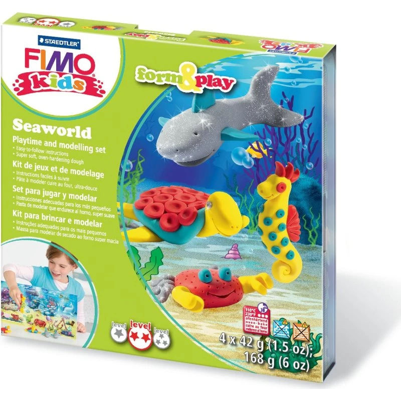 Staedtler FIMO Kids Form & Play Seaworld, 4 blokke á 42 g