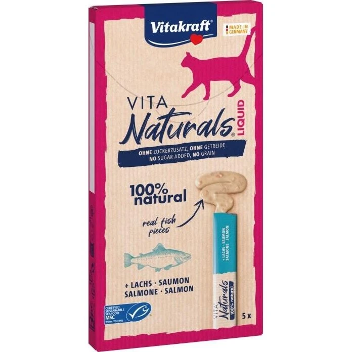 Vitakraft Vita Naturals Liquid Snack Laks 5 x 15g