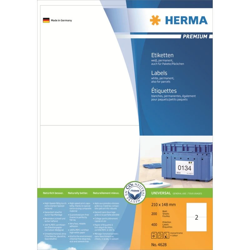 HERMA Premium Laminerede Etiketter A5 400 stk