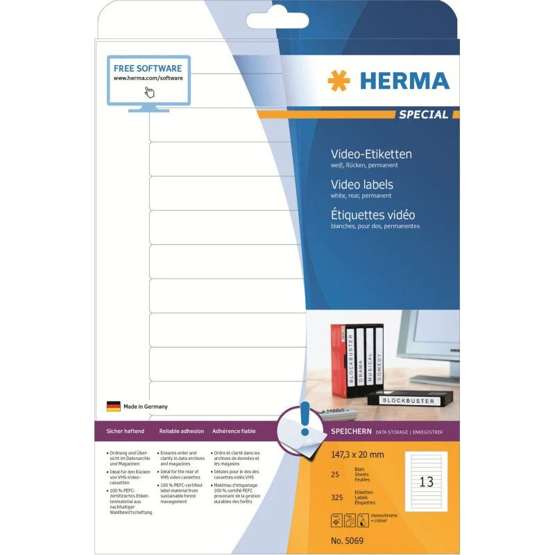 HERMA Special Etiketter 147,3 x 20 mm, 325 stk