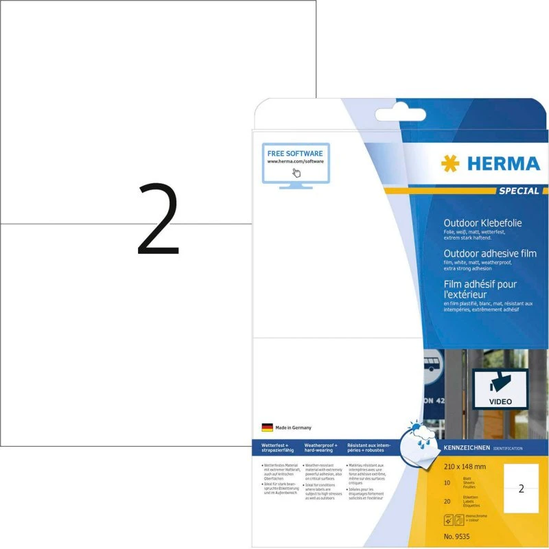 Herma Special Mat Filmærkater 210x148 mm, 20 stk