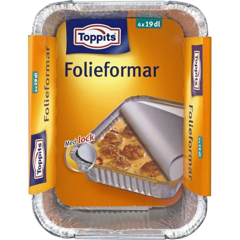 Toppits Folieforme med Låg 19dl 15 stk