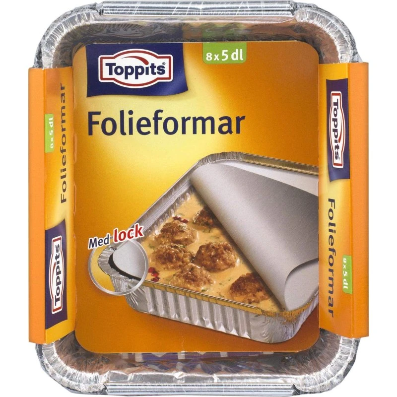 Toppits Folieforme med Låg 5dl 12 stk