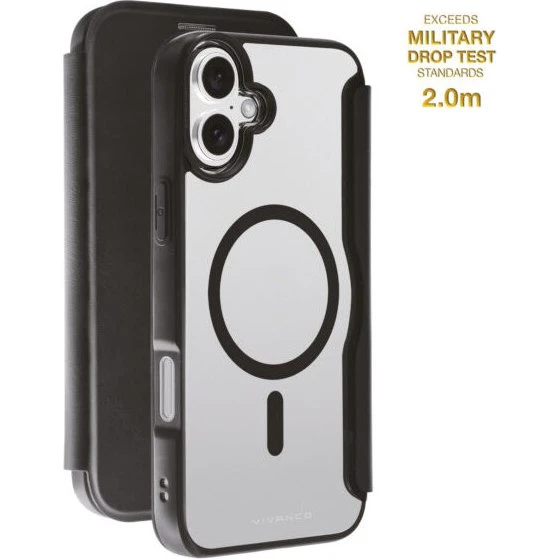 Vivanco Mag Wallet for iPhone 16 Plus, Sort