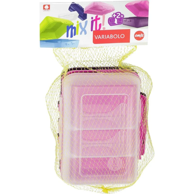 Emsa Variabolo Madopbevaringsbeholder (3 dele, pink)