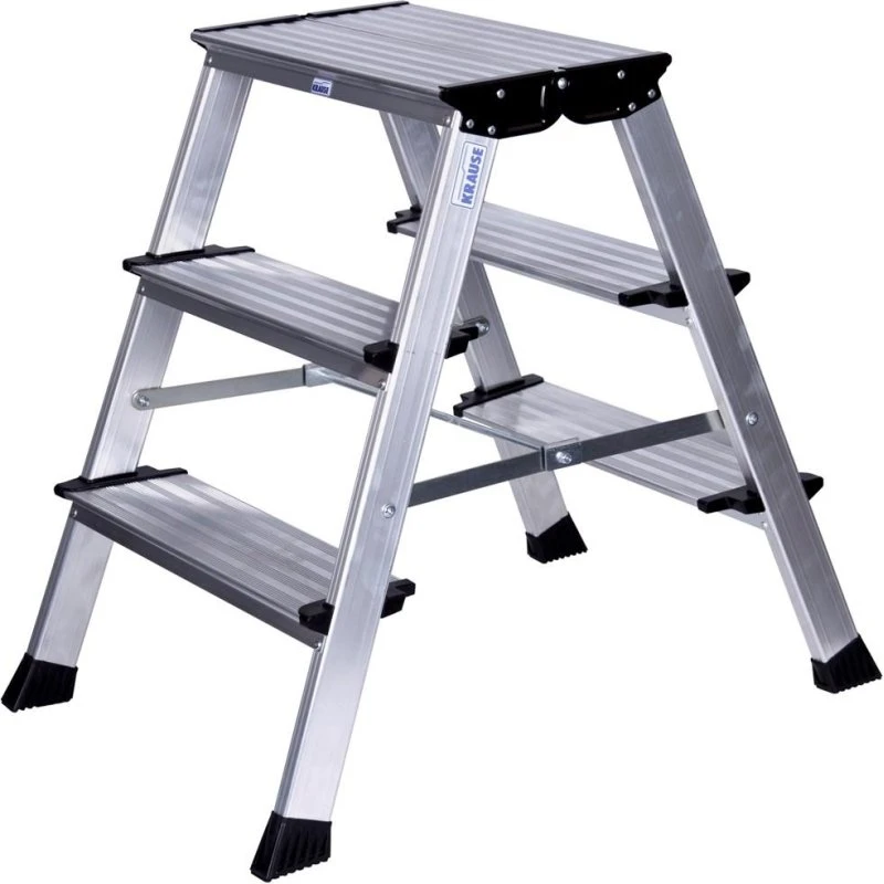 Krause Monto Treppo 3-trin aluminium, sort