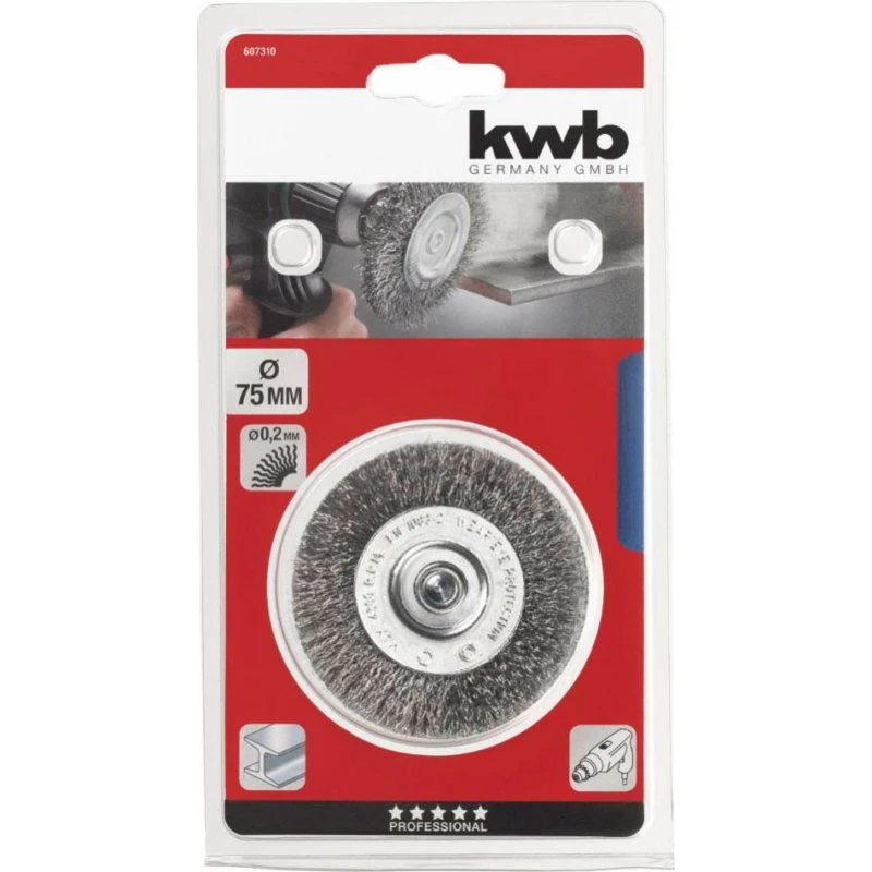 Kwb Hjulbørste HSS ståltråd Ø75mm, 0,2mm