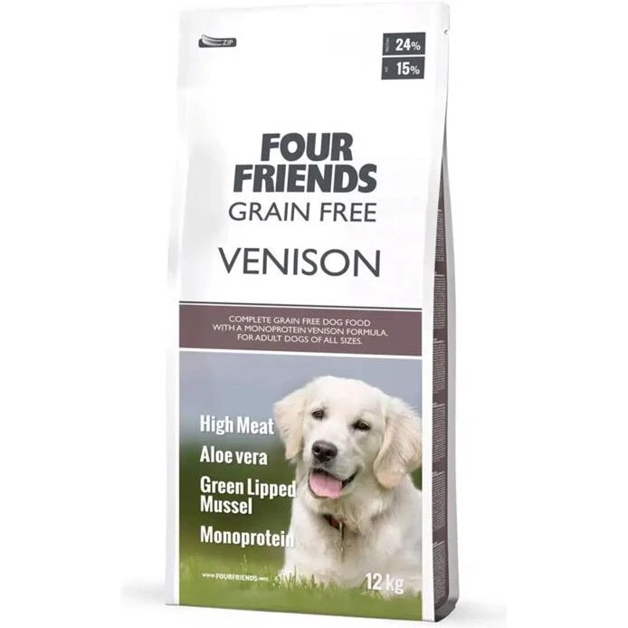 Four Friends Grain Free Venison Tørfoder til Hund 12 kg