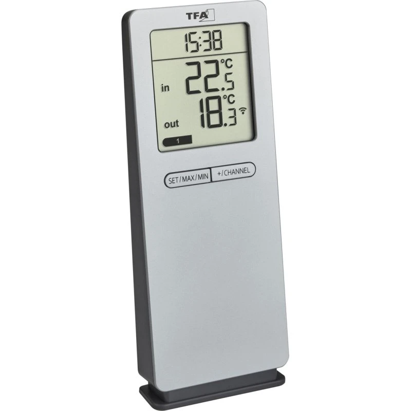 TFA Dostmann 30.3071.54 RC Trådløst Termometer Sølv