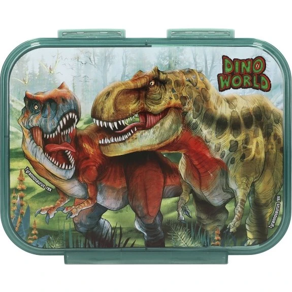 Dino World Bite Madkasse Grøn - 3 Rum