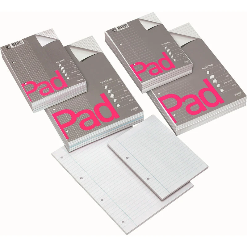 Bantex Standardblok A5 sidelimet kvadreret 2-hul 100 ark