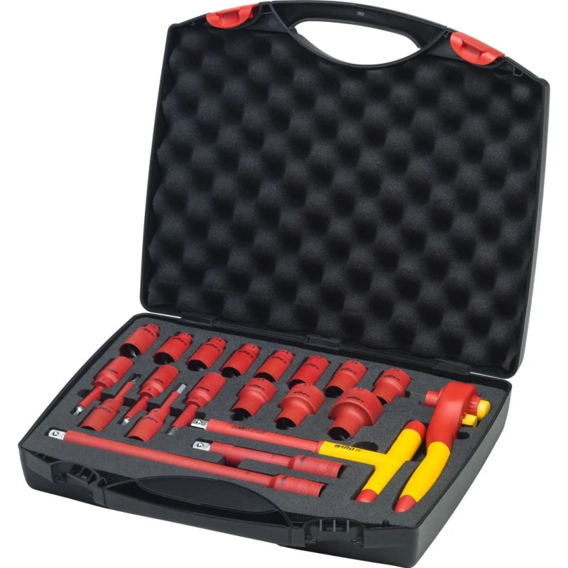 Wiha 43024 Isoleret Topnøglesæt 16 stk 10-32 mm Rød/Gul