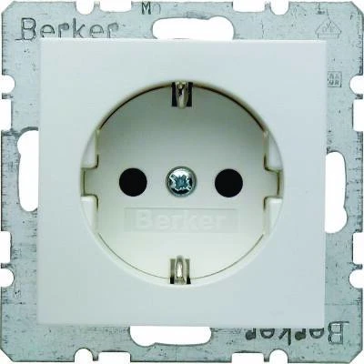 Berker Stikkontakt S./B. Hvid, 16 A, Mat Overfalde