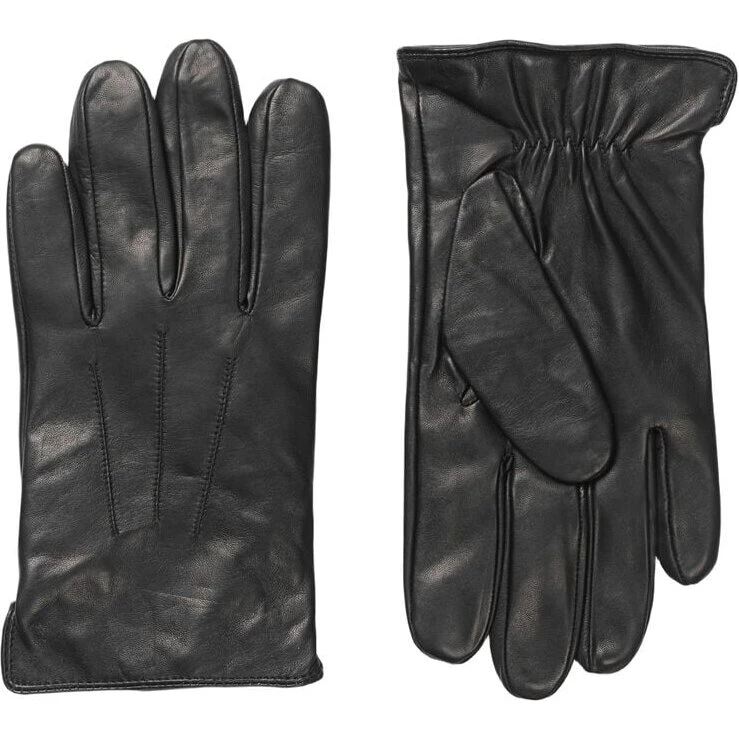 MJM Joey læderhandsker - sort, kashmirforet