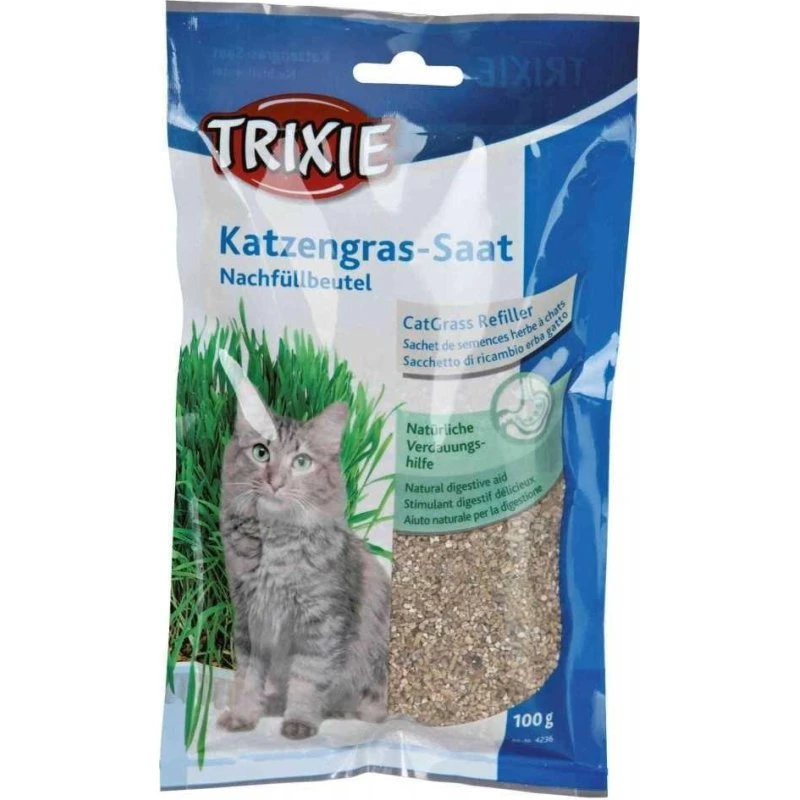 Trixie Kattegræs frø 100 g påfyldningspose