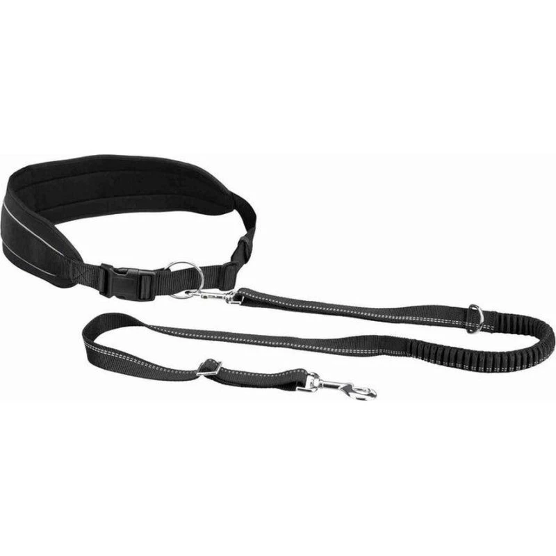 Trixie Mavebælte med Leash, Sort, 70-130 cm