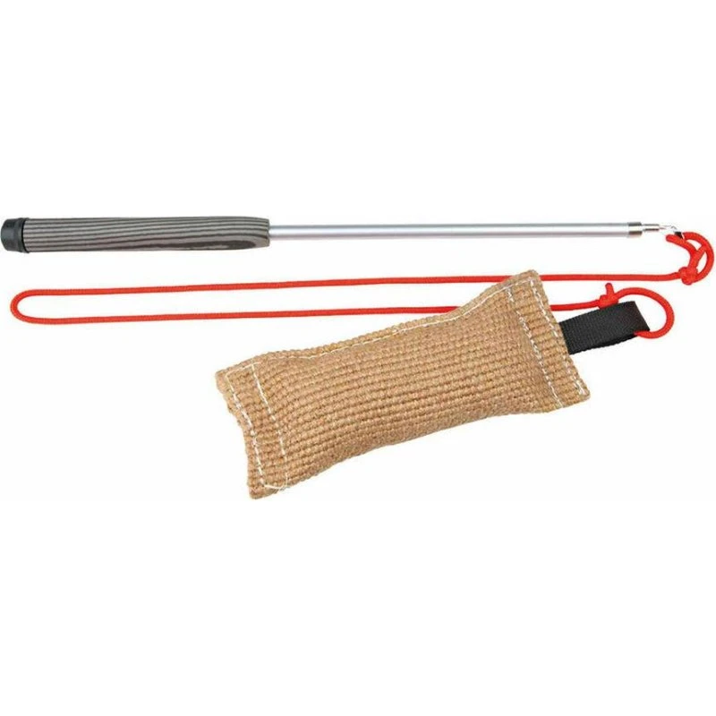 Trixie Legelokkestang med Jute Dummy, Rød, 2,3 m
