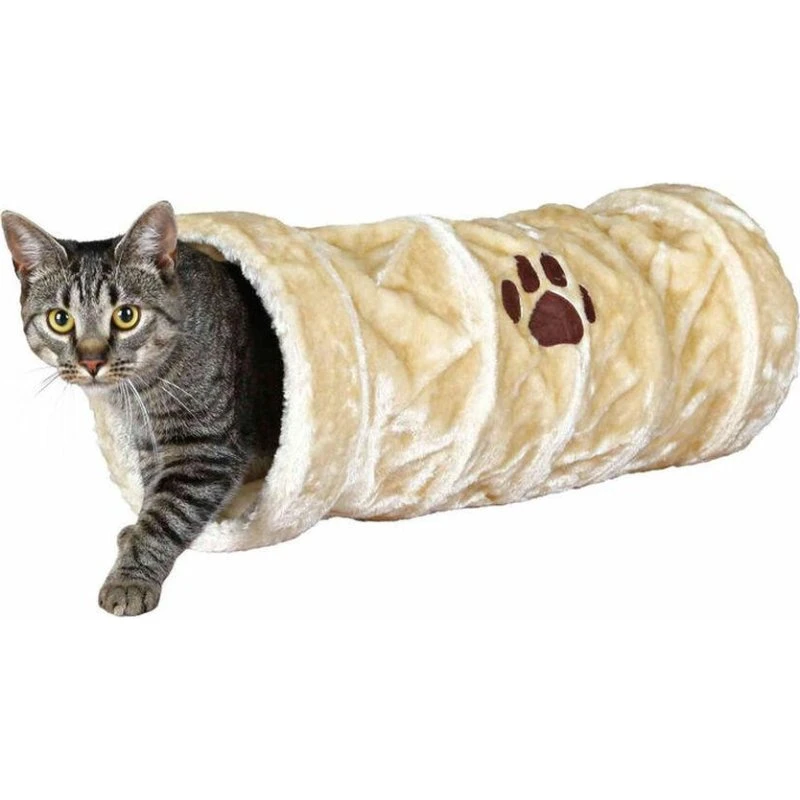 Trixie Kattelegetøj Tunnel, Polyester, 22 x 60 cm, Beige